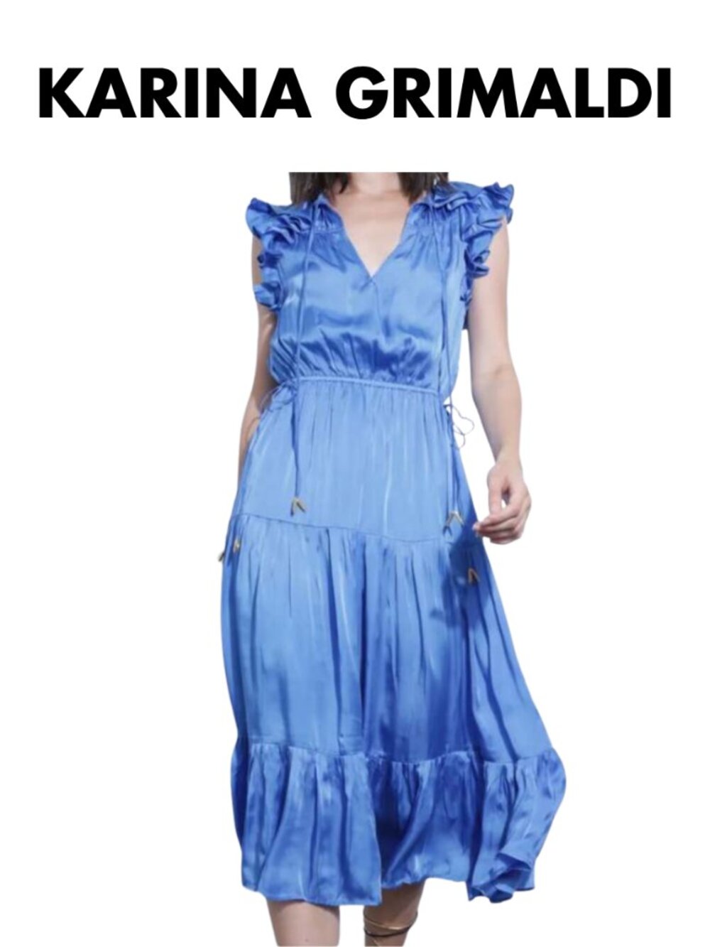 Karina Grimaldi Maxi Dress Cerulean Size S